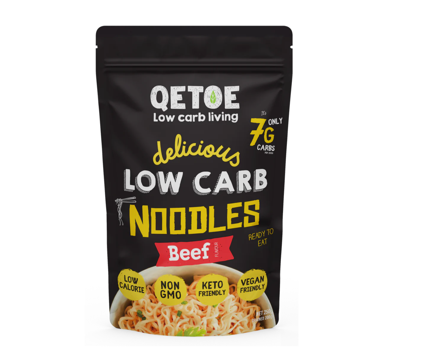 Qetoe - Organic Low Carb Beef Soup Noodles 250g